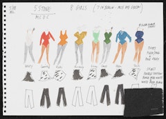 study of women's costumes for Five Stone Wind