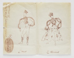 copy of sketched costume study for Les Noces 