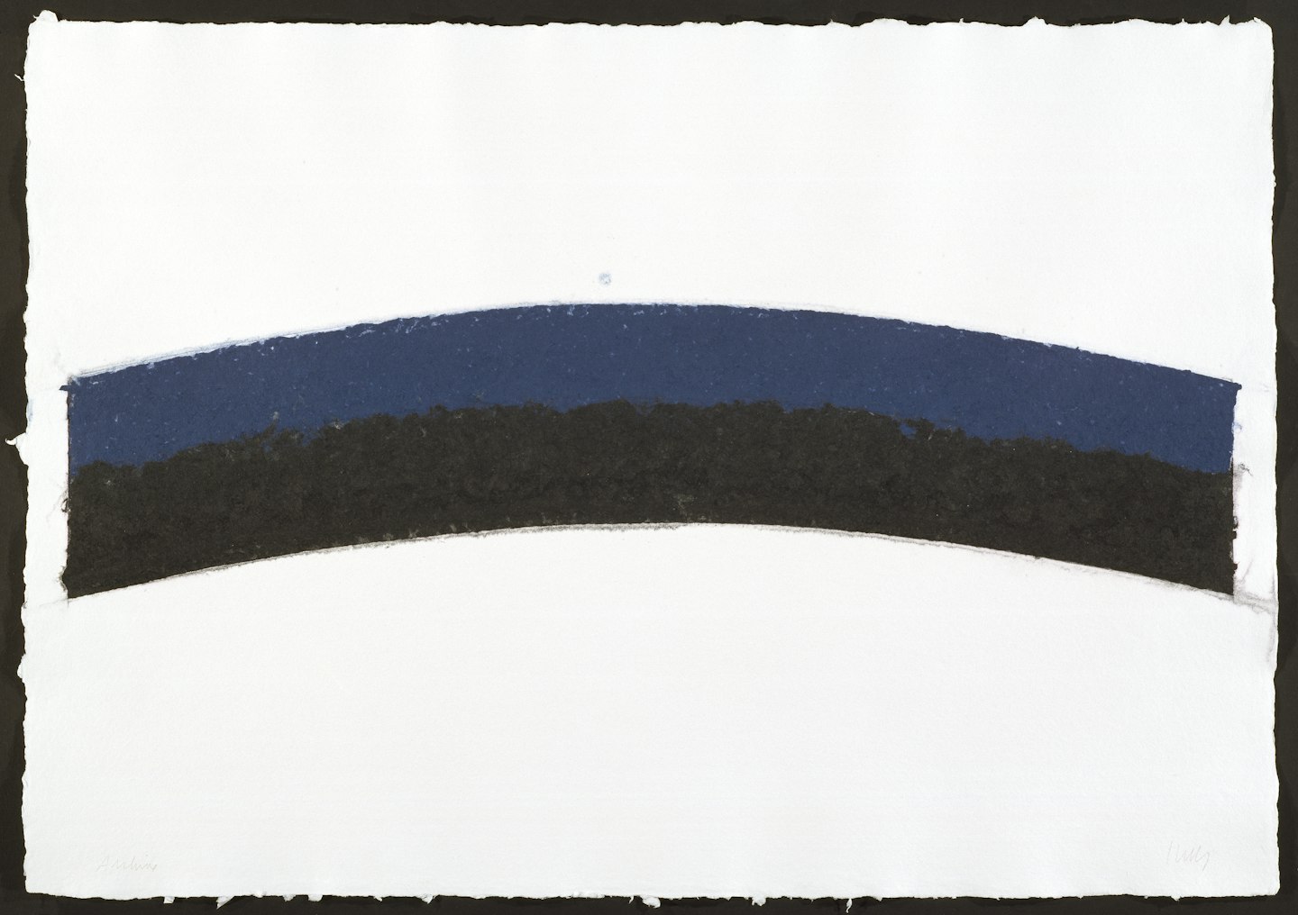 Colored Paper Image III (Blue Black Curves)
