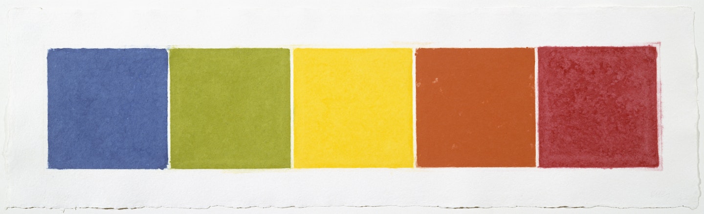 Blue/Green/Yellow/Orange/Red (Colored Paper Image XXII)