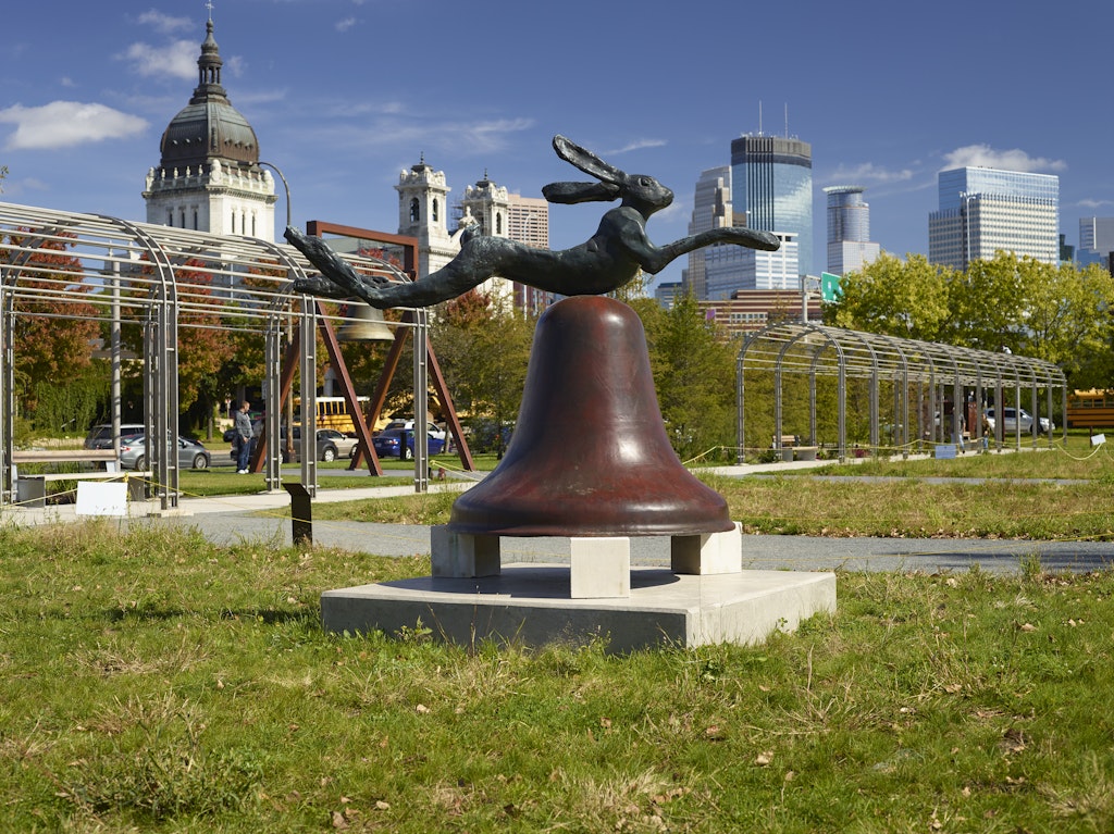 Hare on Bell on Portland Stone Piers