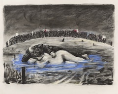 Drawing for ‘Sobriety, Obesity & Growing Old’ [Soho and Mrs. Eckstein in Pool]