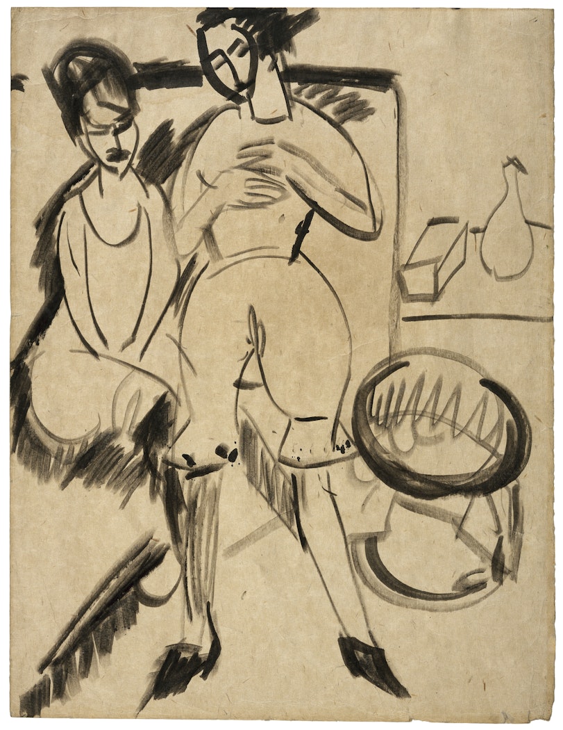 Zwei Mädchen auskleidend (Two Girls Undressing)