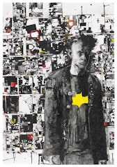 Self-Portrait with a Bunch of Pictures Pinned to the Wall