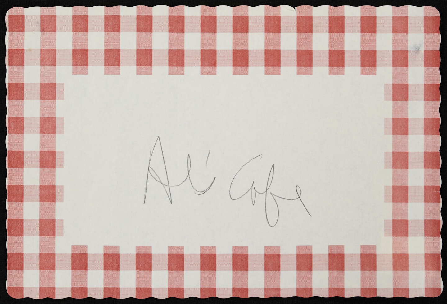 placemat for Al's Cafe