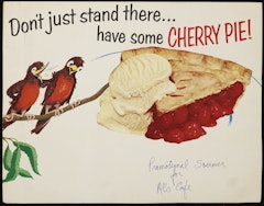 décor for Al's Cafe (cherry pie poster)