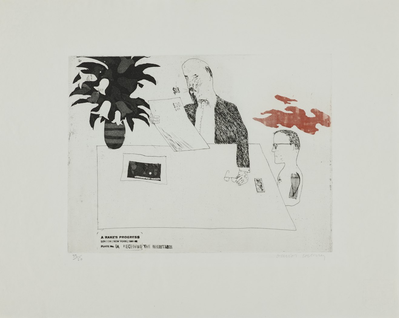 Plate No. 1A Receiving the Inheritance from A Rake's Progress (a graphic tale of 16 prints)