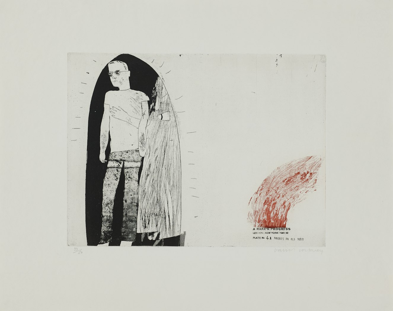 Plate No. 4A Marries an Old Maid from A Rake's Progress  (a graphic tale of 16 prints)