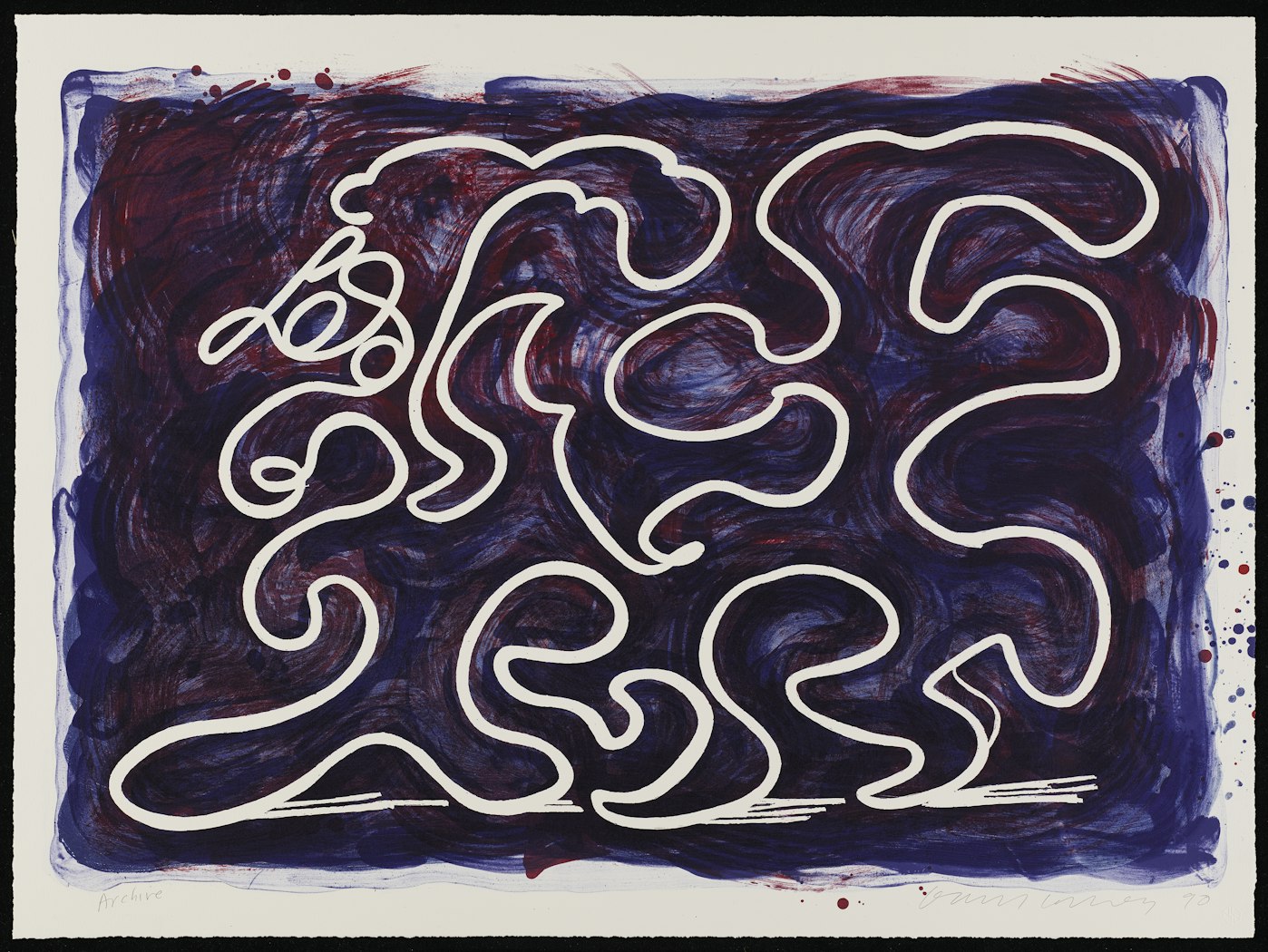 White Lines Dancing in Printing Ink