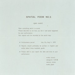 Spatial Poem No. 5/open event