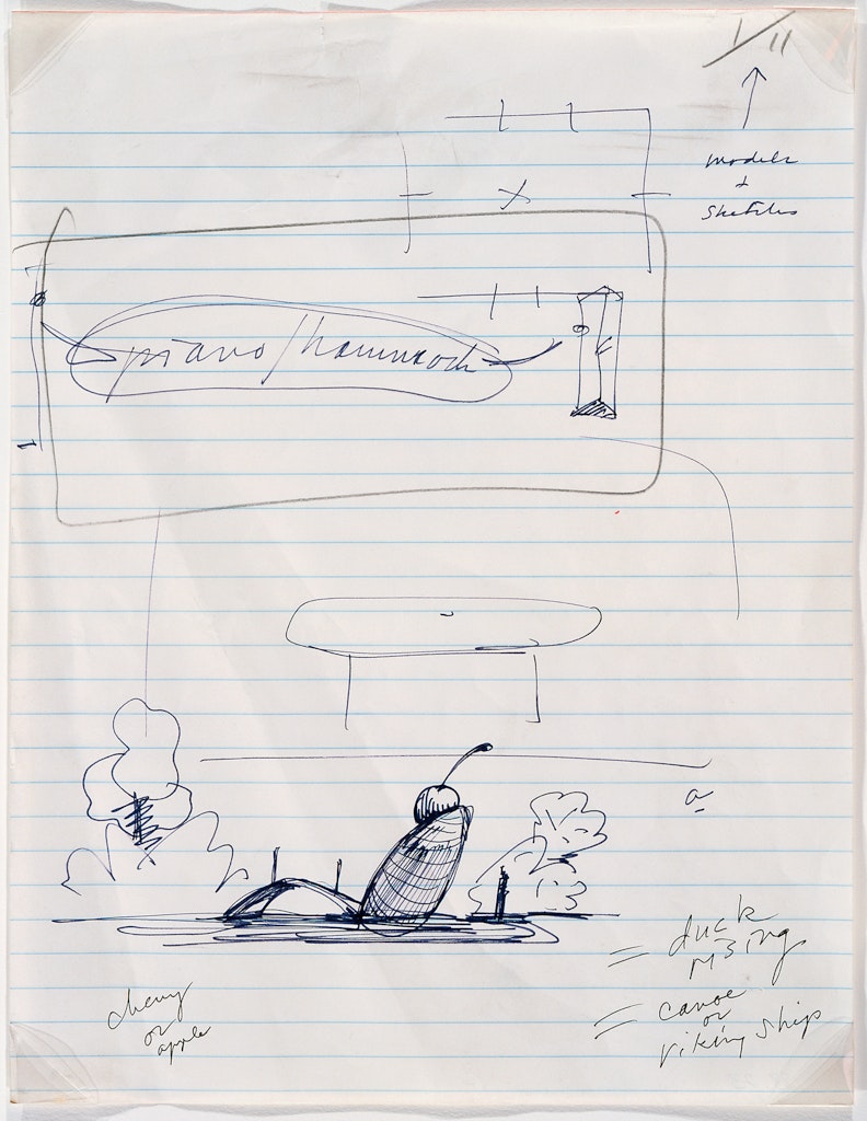 Notebook Page: Study for the Sculpture Spoonbridge and Cherry