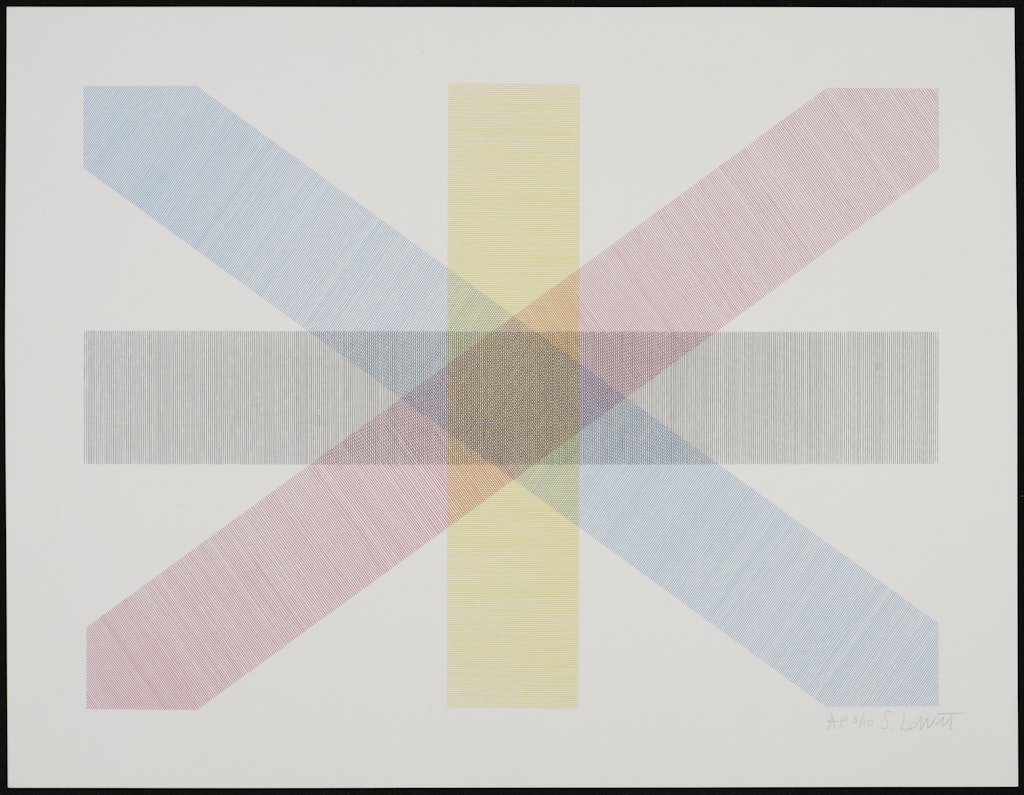Bands of Lines in Four Directions in Color