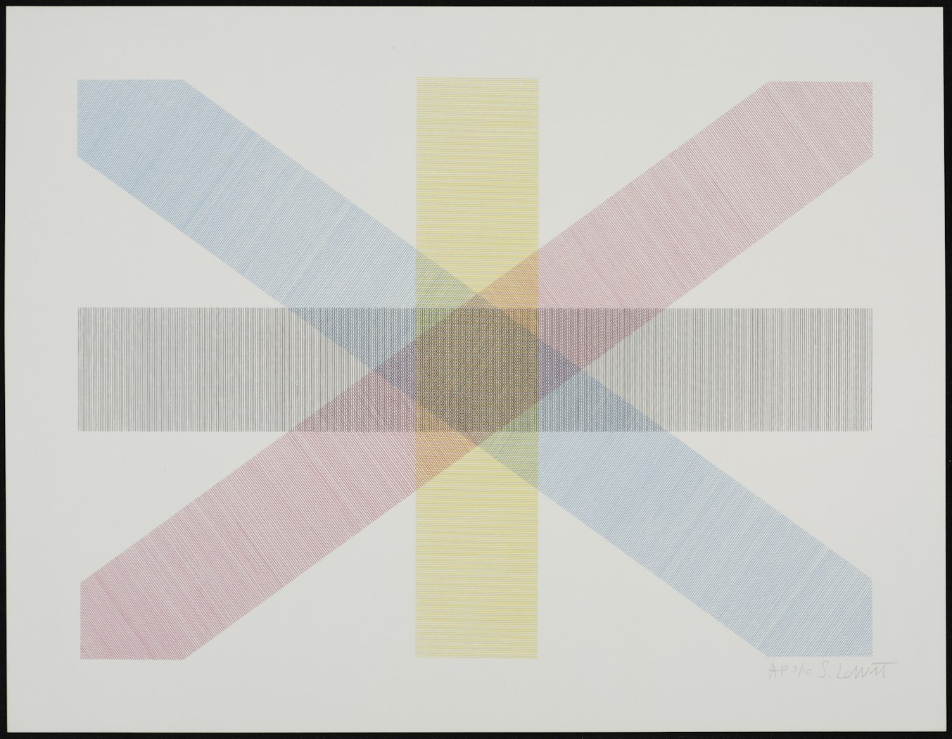 Bands of Lines in Four Directions in Color