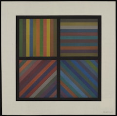 Square from Bands of Lines in Four Directions
