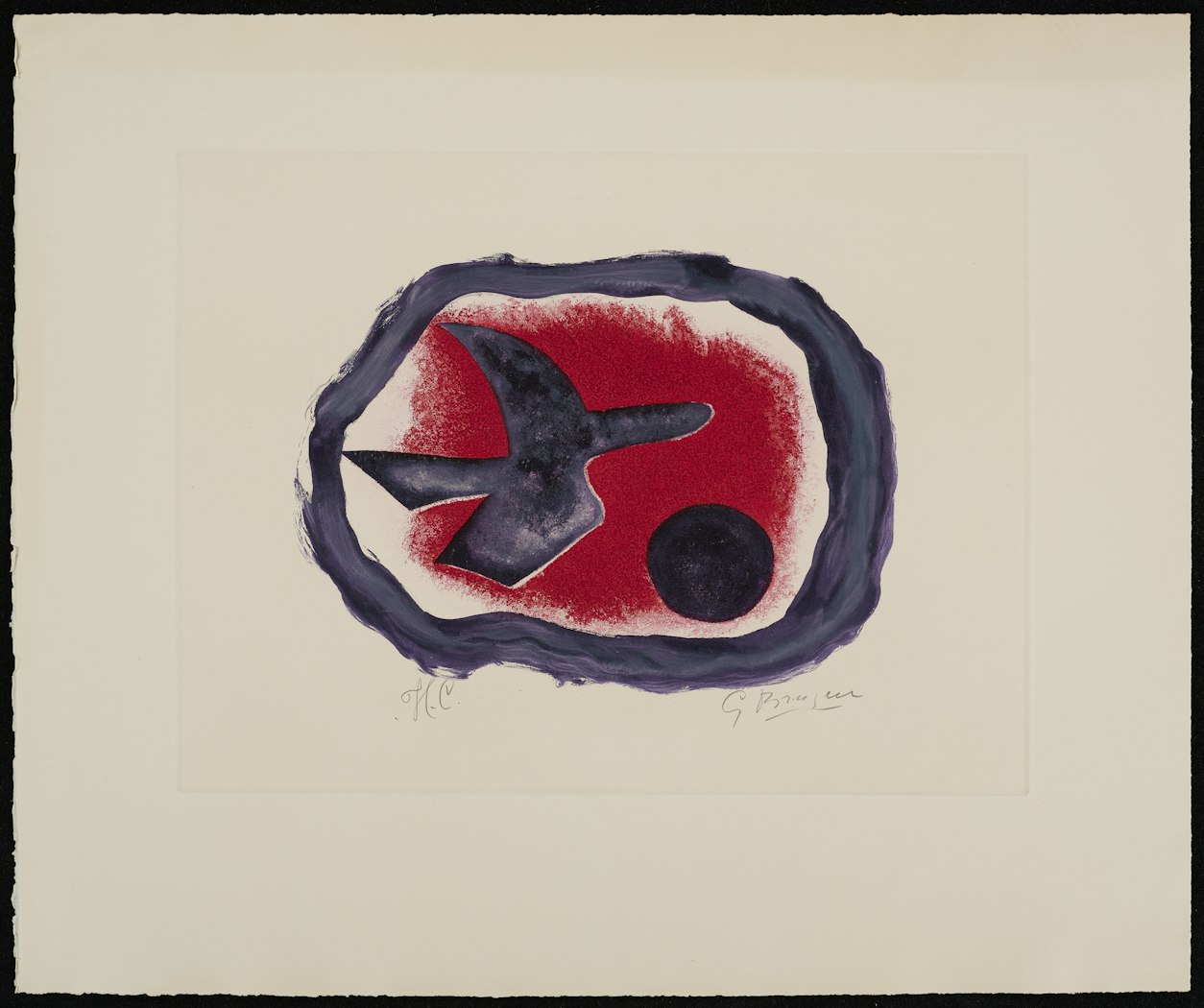 Oiseau sur fond carmin (Oiseau XIV)(Bird on Carmine Background [Bird XIV])