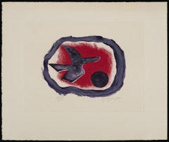 Oiseau sur fond carmin (Oiseau XIV)(Bird on Carmine Background [Bird XIV])