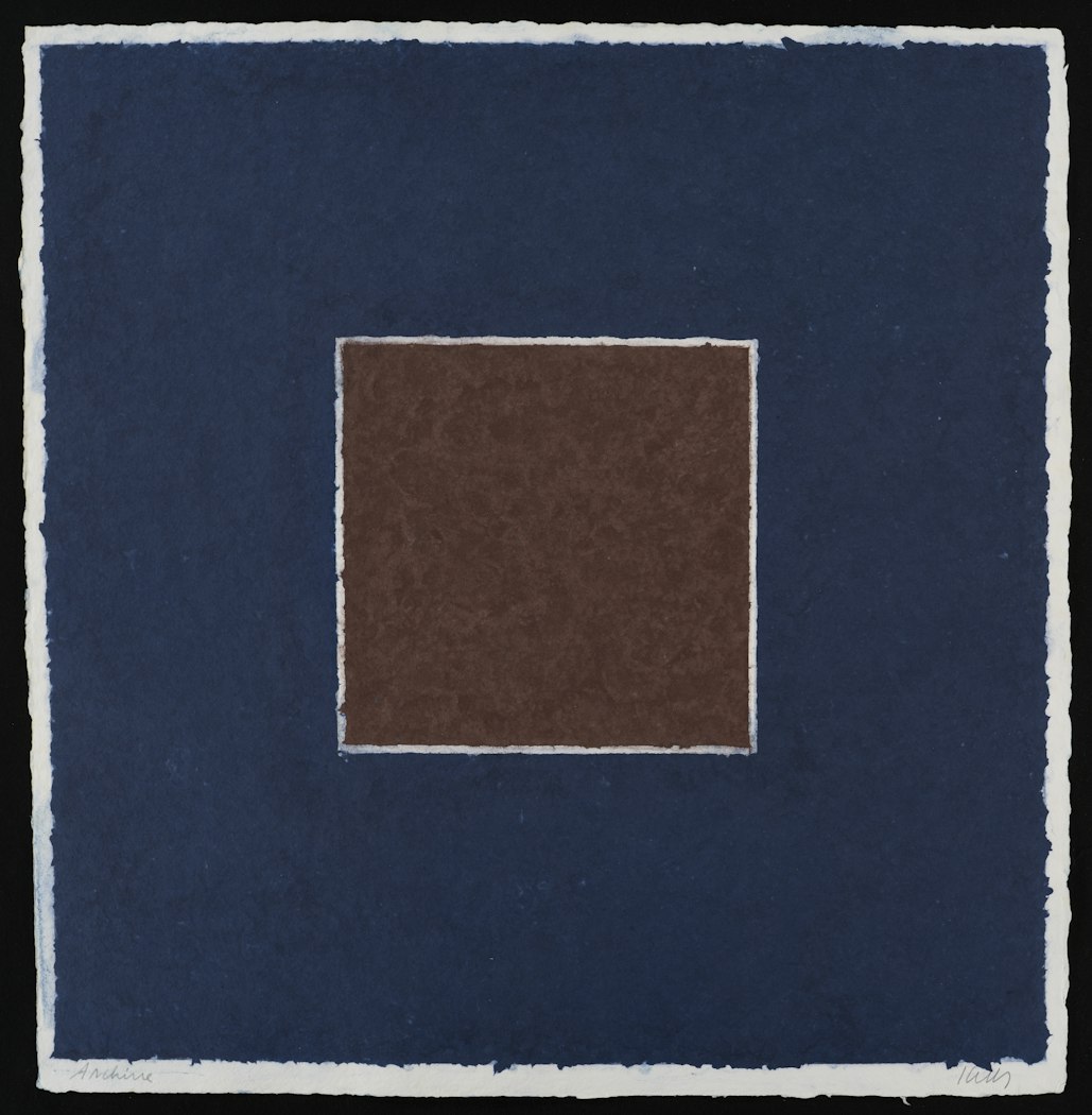 Colored Paper Image XX (Brown Square with Blue)