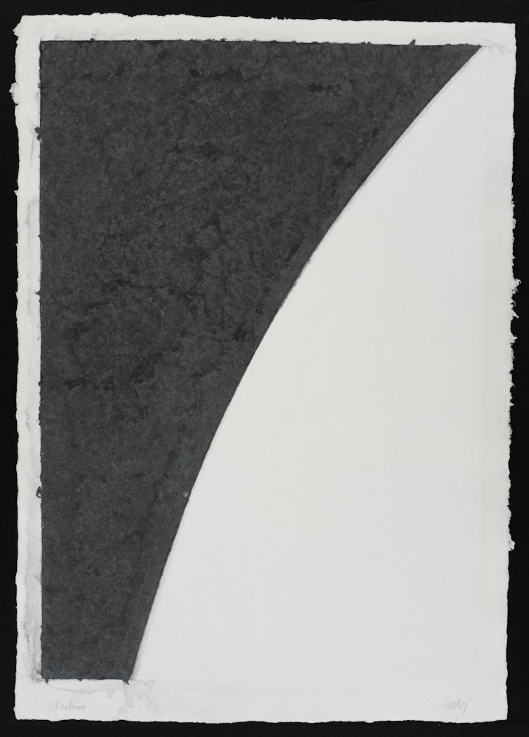 Colored Paper Image I (White Curve with Black I)