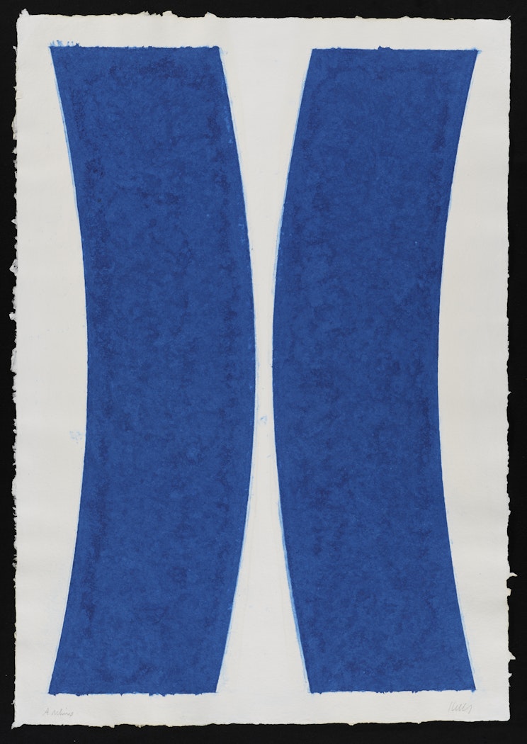 Colored Paper Image V (Blue Curves)