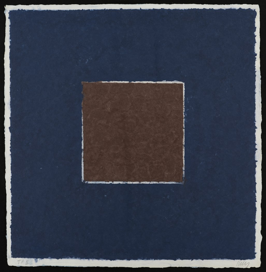 Trial Proof for Colored Paper Image XX (Brown Square with Blue)