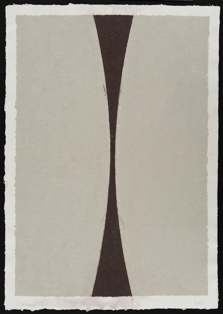 Colored Paper Image XI (Gray Curve with Brown)