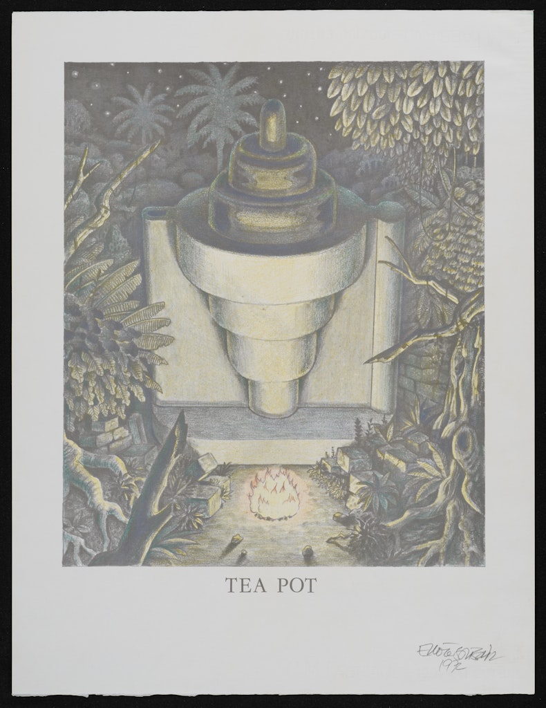 Tea Pot with Bonfire