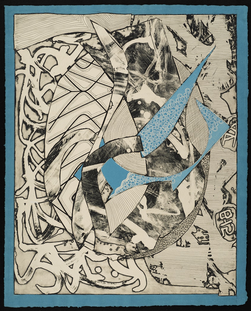 Swan Engraving Blue