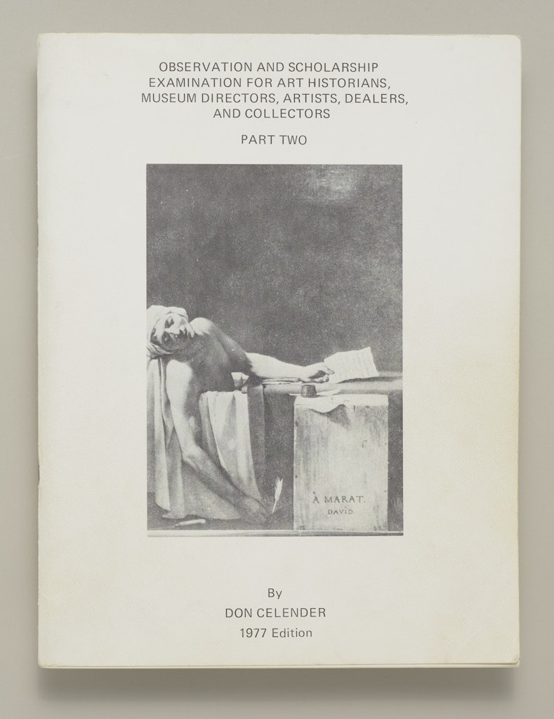 Observation and Scholarship Examination for Art Historians, Museums Directors, Artists, Dealers, and collectors, Part Two