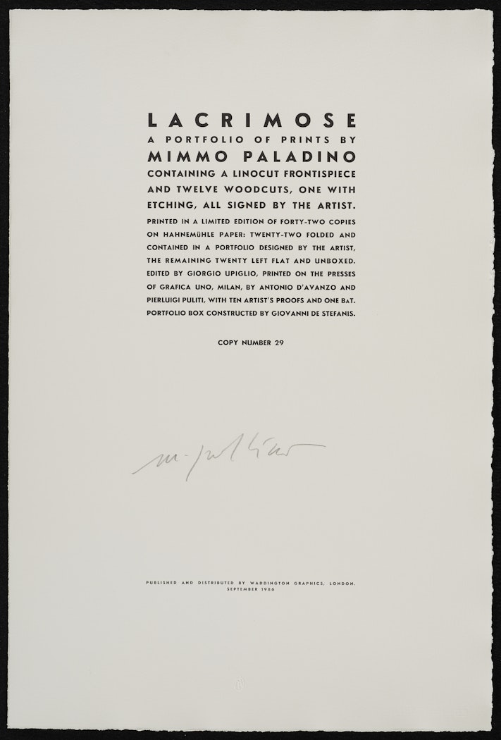 colophon from Lacrimose
