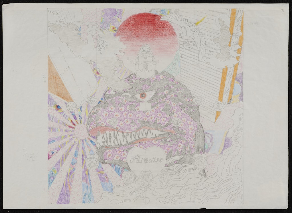 Drawing for Postwar (the direct aftermath of World War II) from the Walking space in the exhibition Tokyo: Form and Spirit