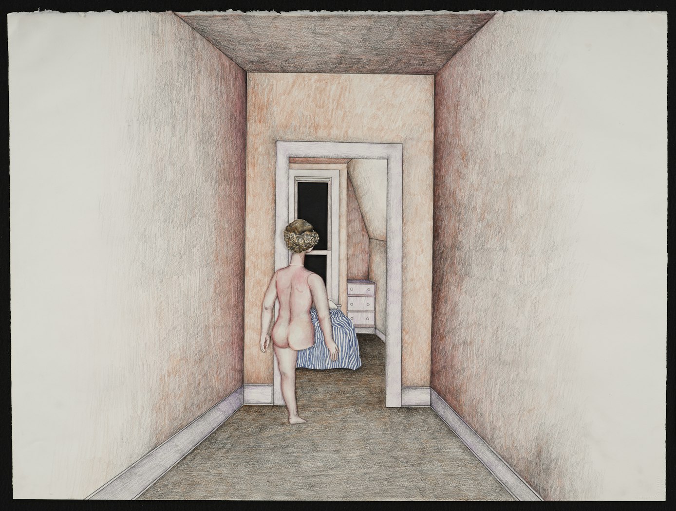 untitled drawing for animated film Crocus (woman at bedroom door)