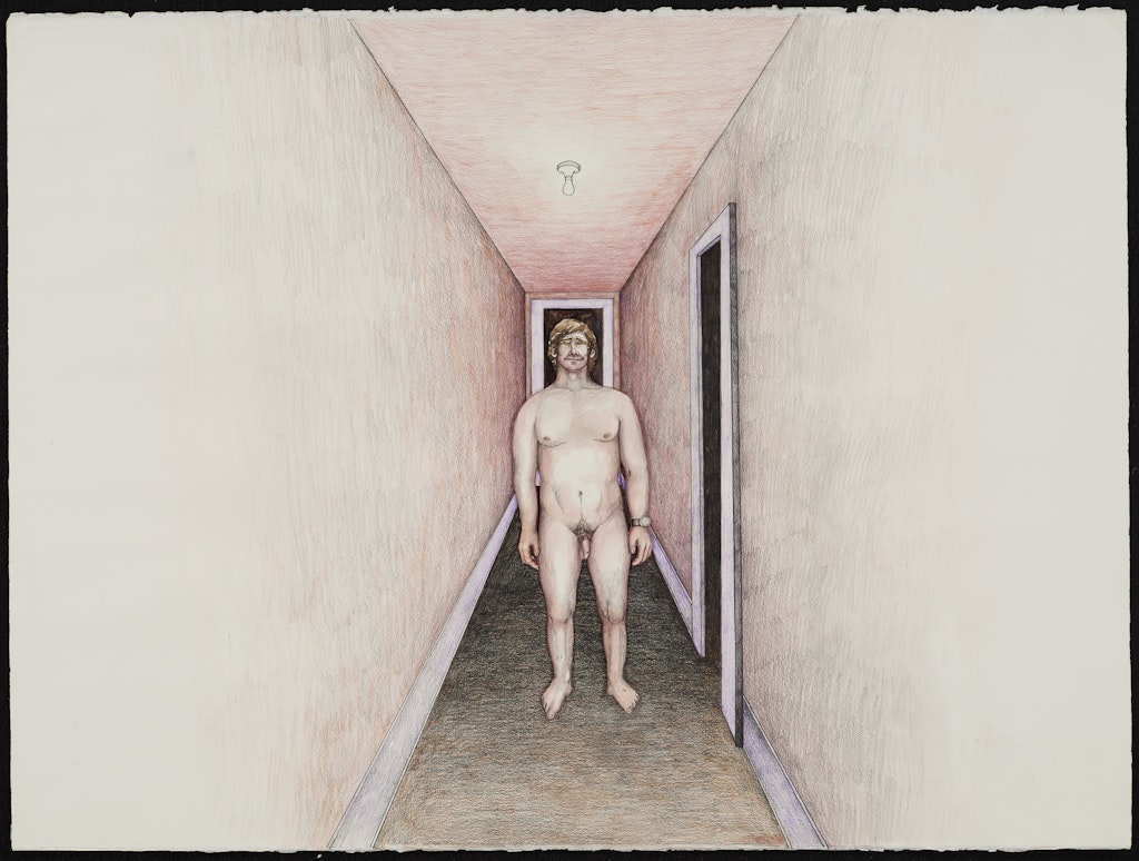 untitled drawing for animated film Crocus (Man in Hall)