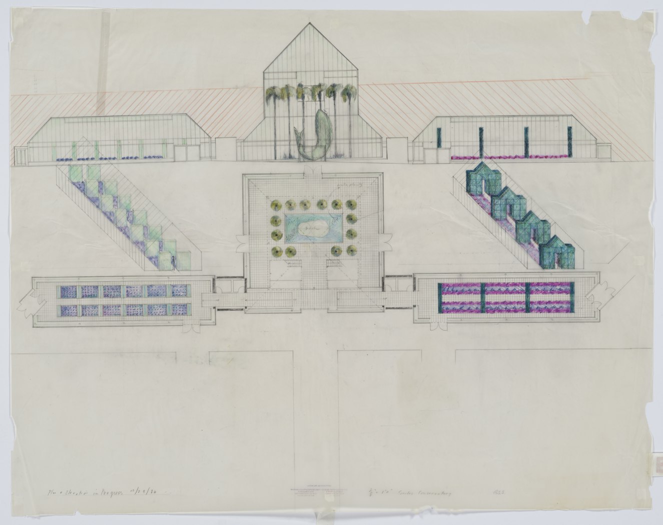 Plan and Elevation in Progress, Cowles Conservatory