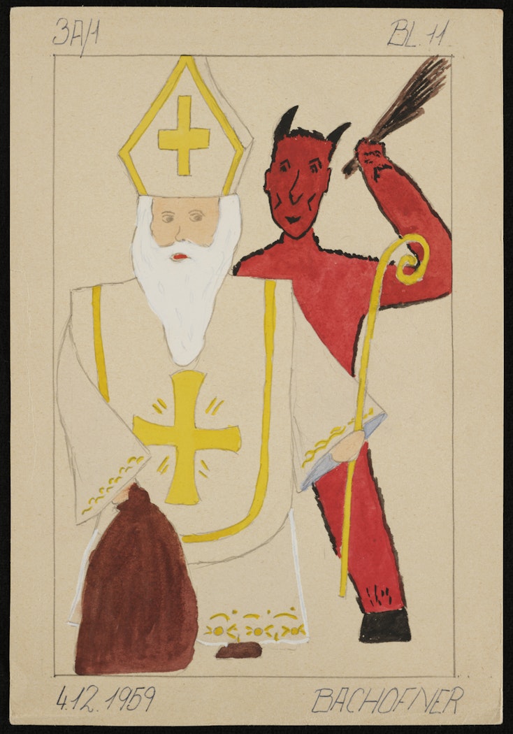 vintage Krampus drawings from Studies for the film "Kranky Klaus"
