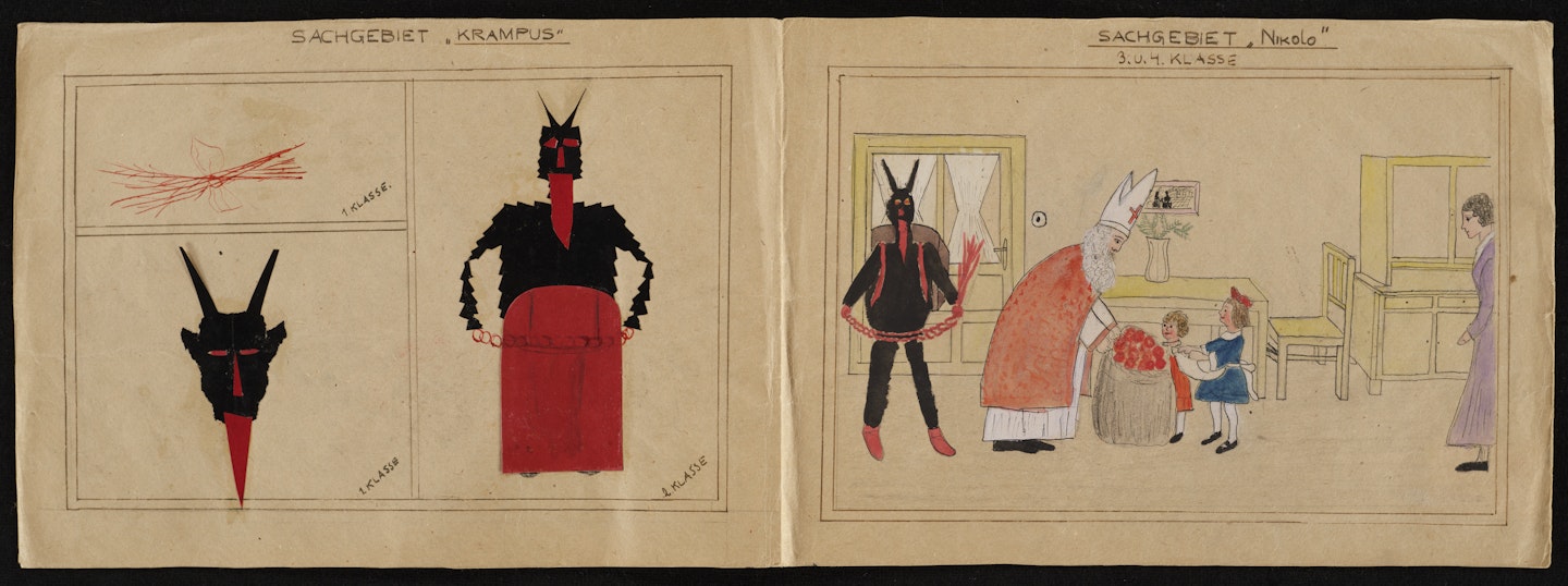 vintage Krampus drawings from Studies for the film "Kranky Klaus"