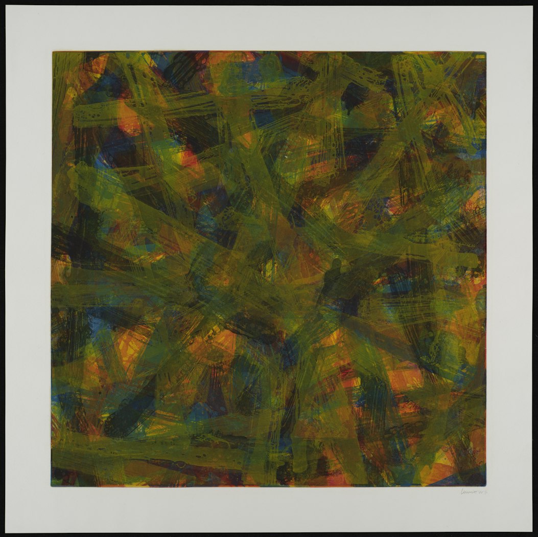 Straight Brushstrokes in Five Colors in All Directions