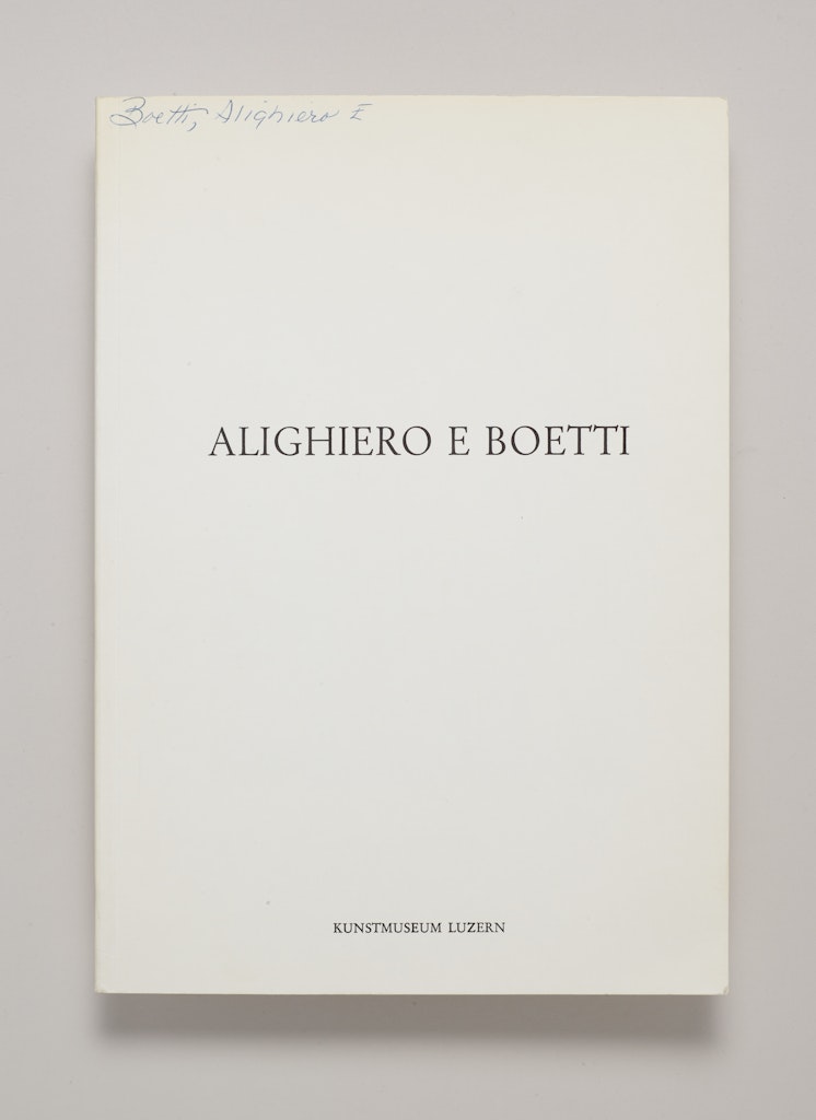 Alighiero E Boetti