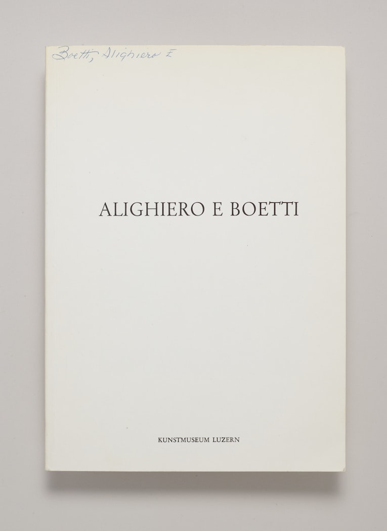 Alighiero E Boetti