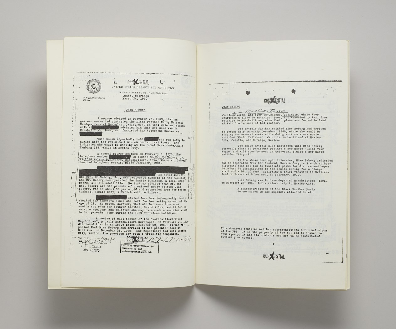 Essential documents:  the F.B.I. file on Jean Seberg