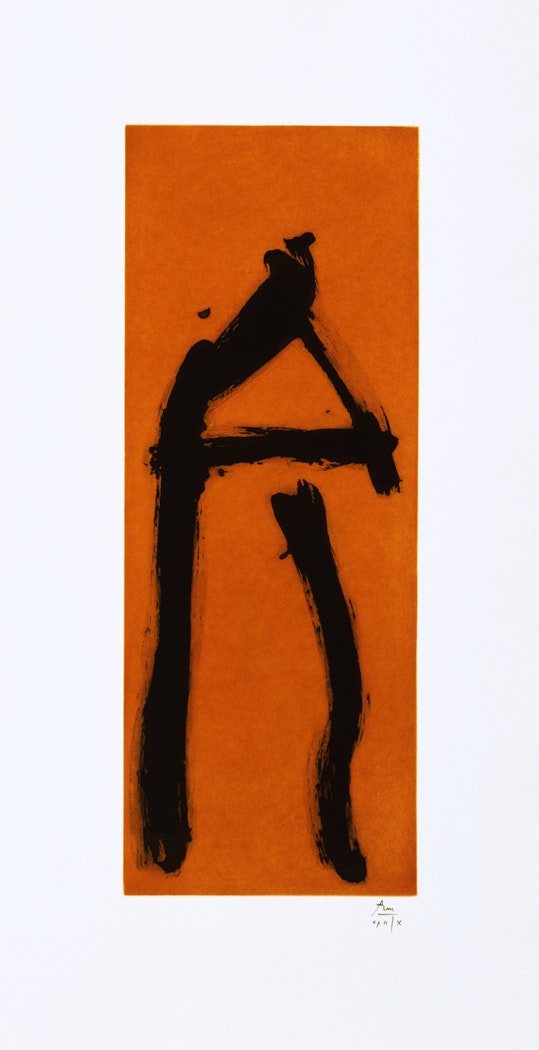 Black Gesture on Copper Ground