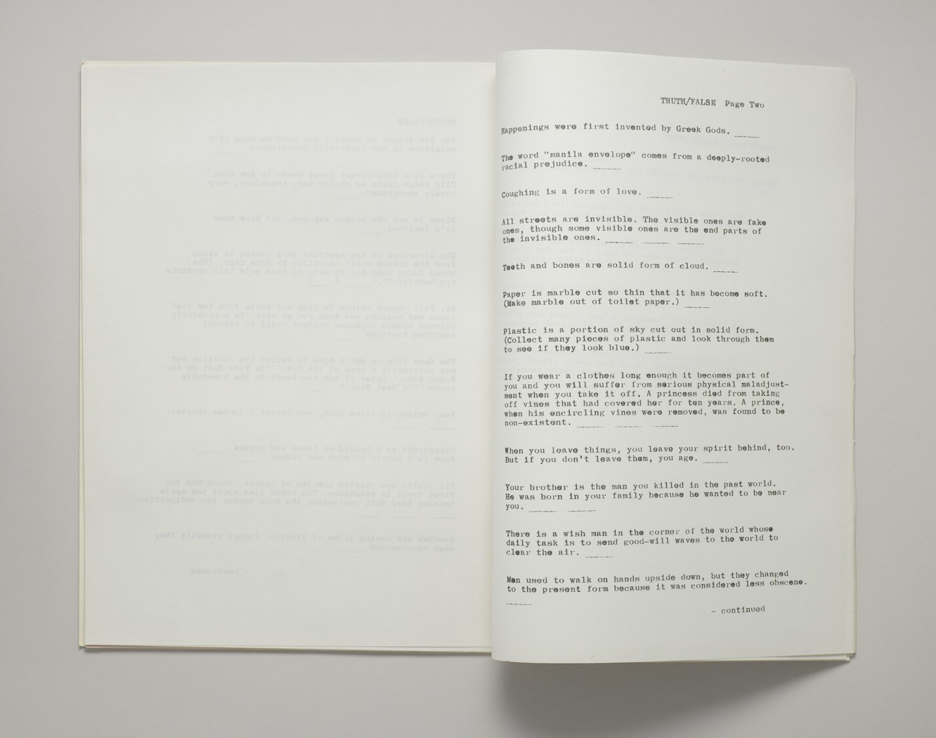 Publication for The Stone by Anthony Cox, Sound Forms by Michael Mason, Eye Bags by Yoko Ono, Film Message by Jeff Perkins, March 10-27, Judson Gallery, New York