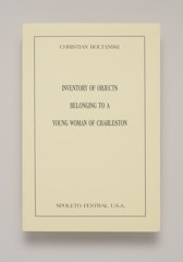 Inventory of Objects Belonging to a Young Woman of Charleston
