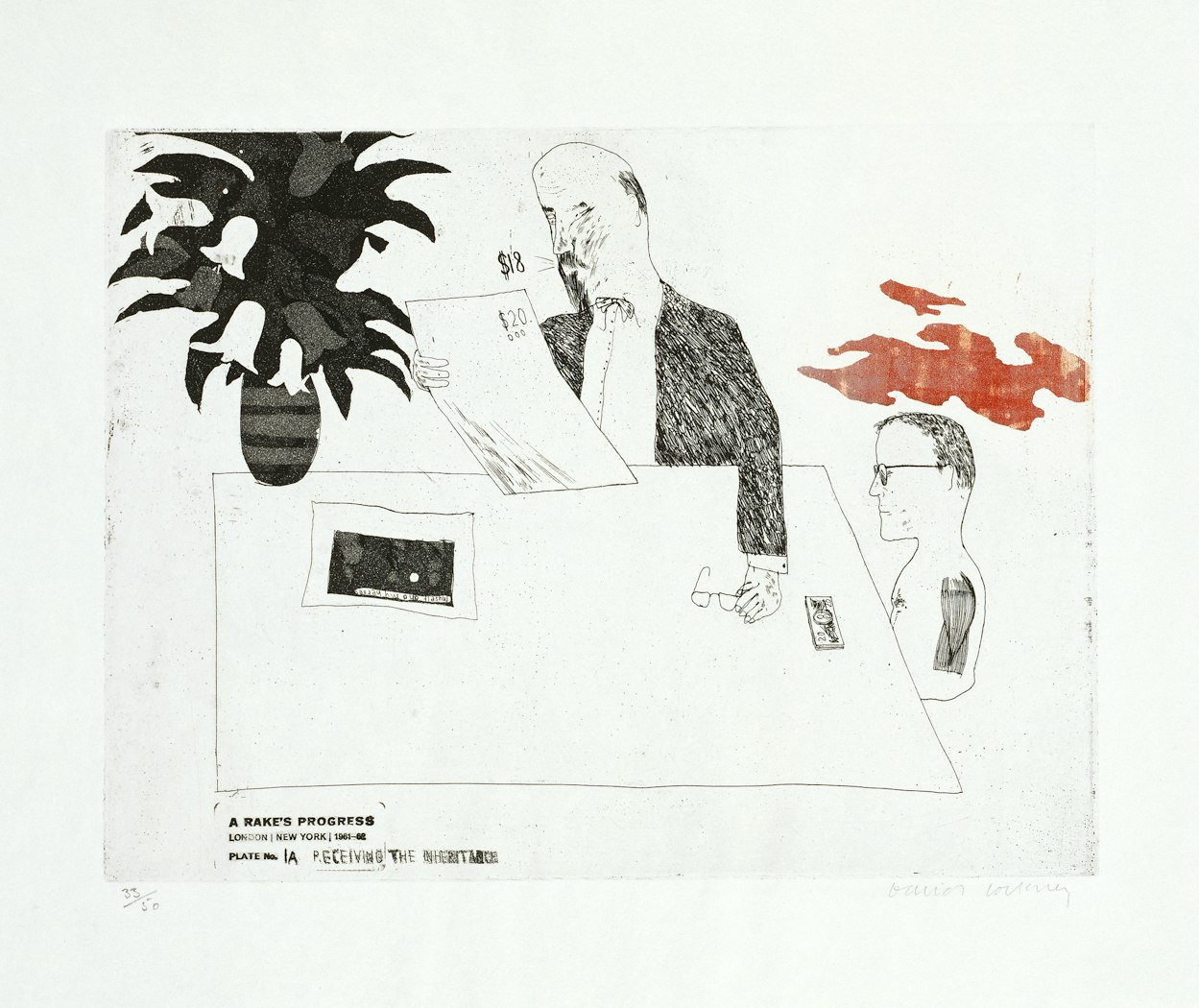Plate No. 1A Receiving the Inheritance from A Rake's Progress (a graphic tale of 16 prints)