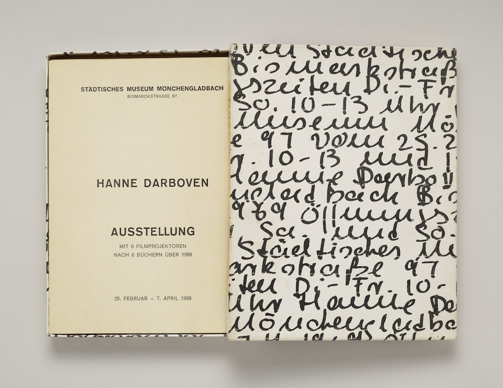 Hanne Darboven: Aussellung mit 6 Filmprojektoren nach 6 Buchern uber 1968, 25. February - 7. April 1969.