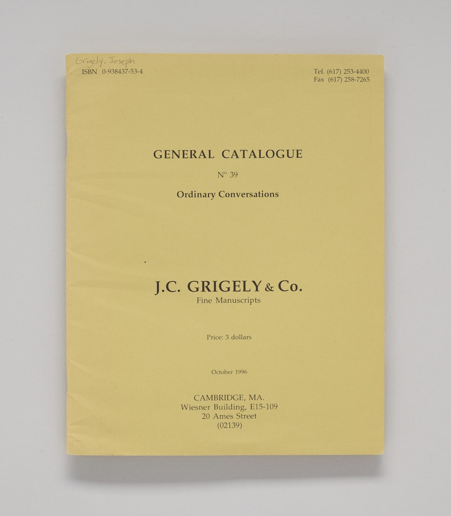 General Catalogue No. 39: Ordinary Conversations