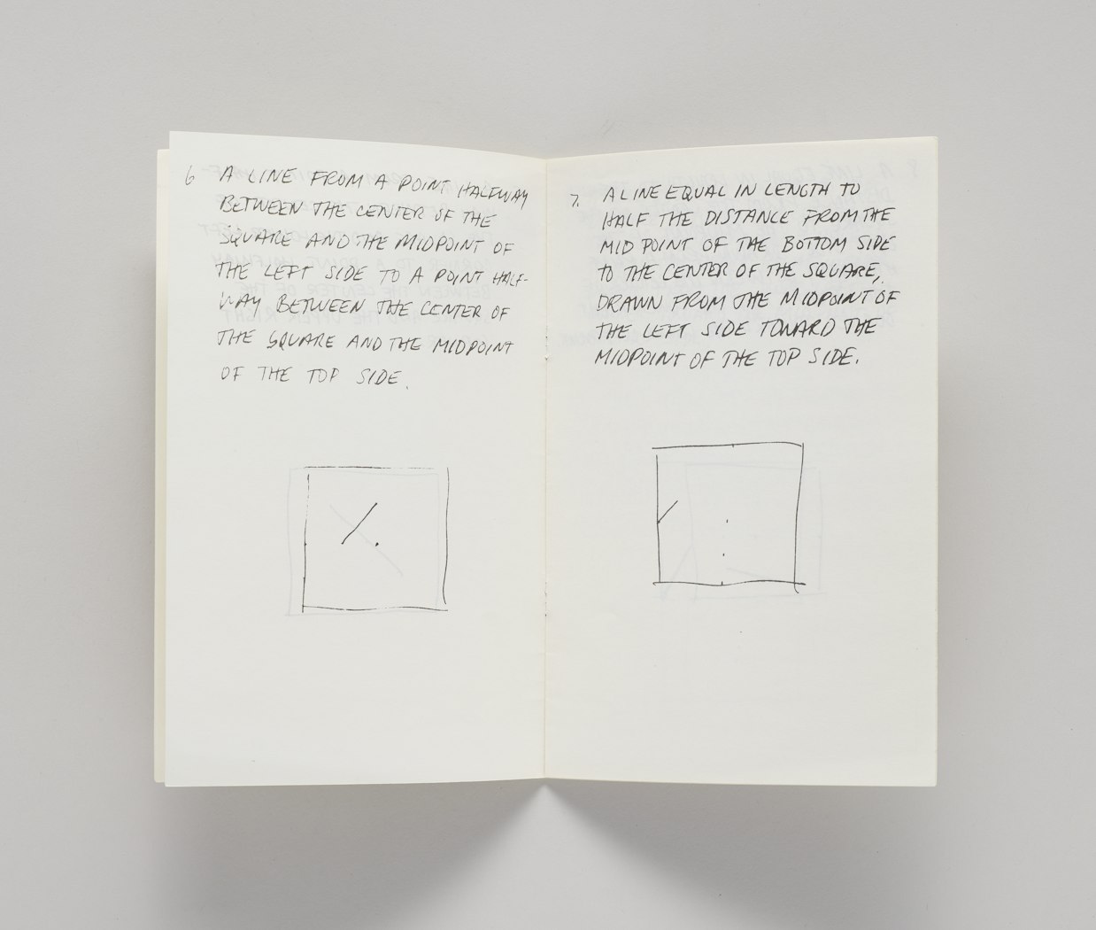Wall Drawings: Seventeen Squares of Eight Feet with Sixteen Lines and One Arc
