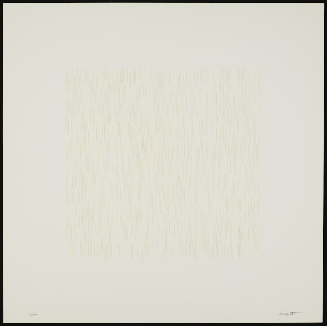 Yellow vertical lines from Lines of One Inch, Four Directions, Four Colors