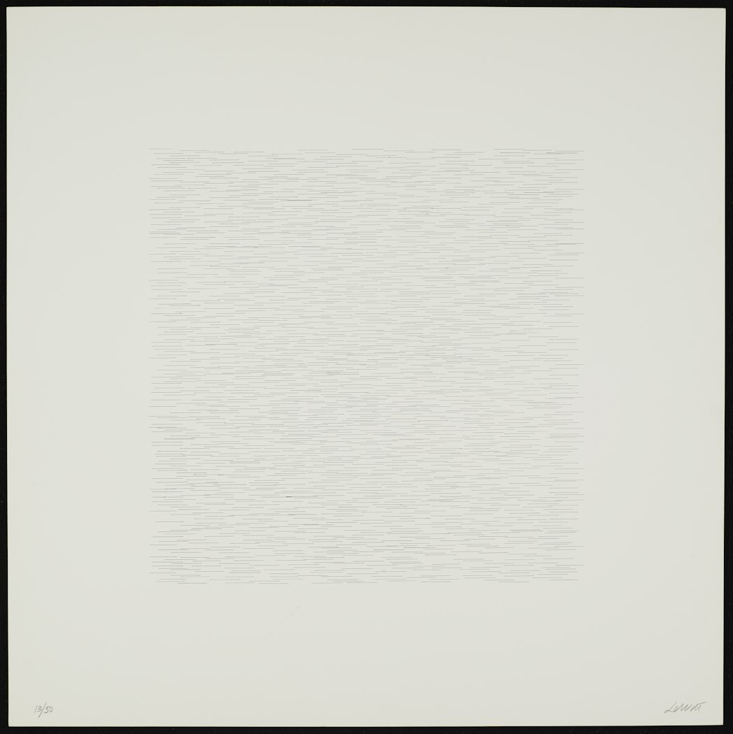 Black horizontal lines from Lines of One Inch, Four Directions, Four Colors