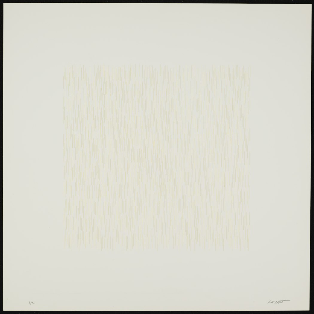 Blue diagonal lines from Lines of One Inch, Four Directions, Four Colors