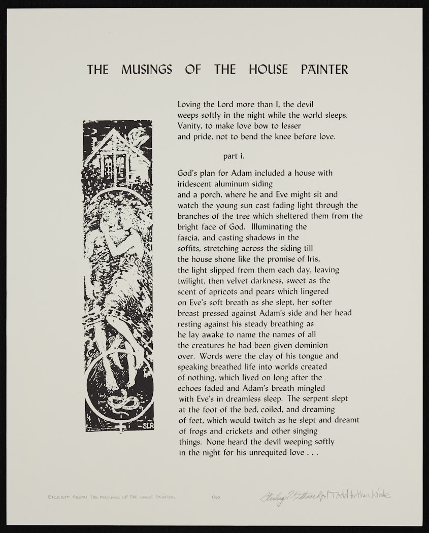 excerpt from "The Musings of the House Painter" from the Thirteen Broadsides portfolio